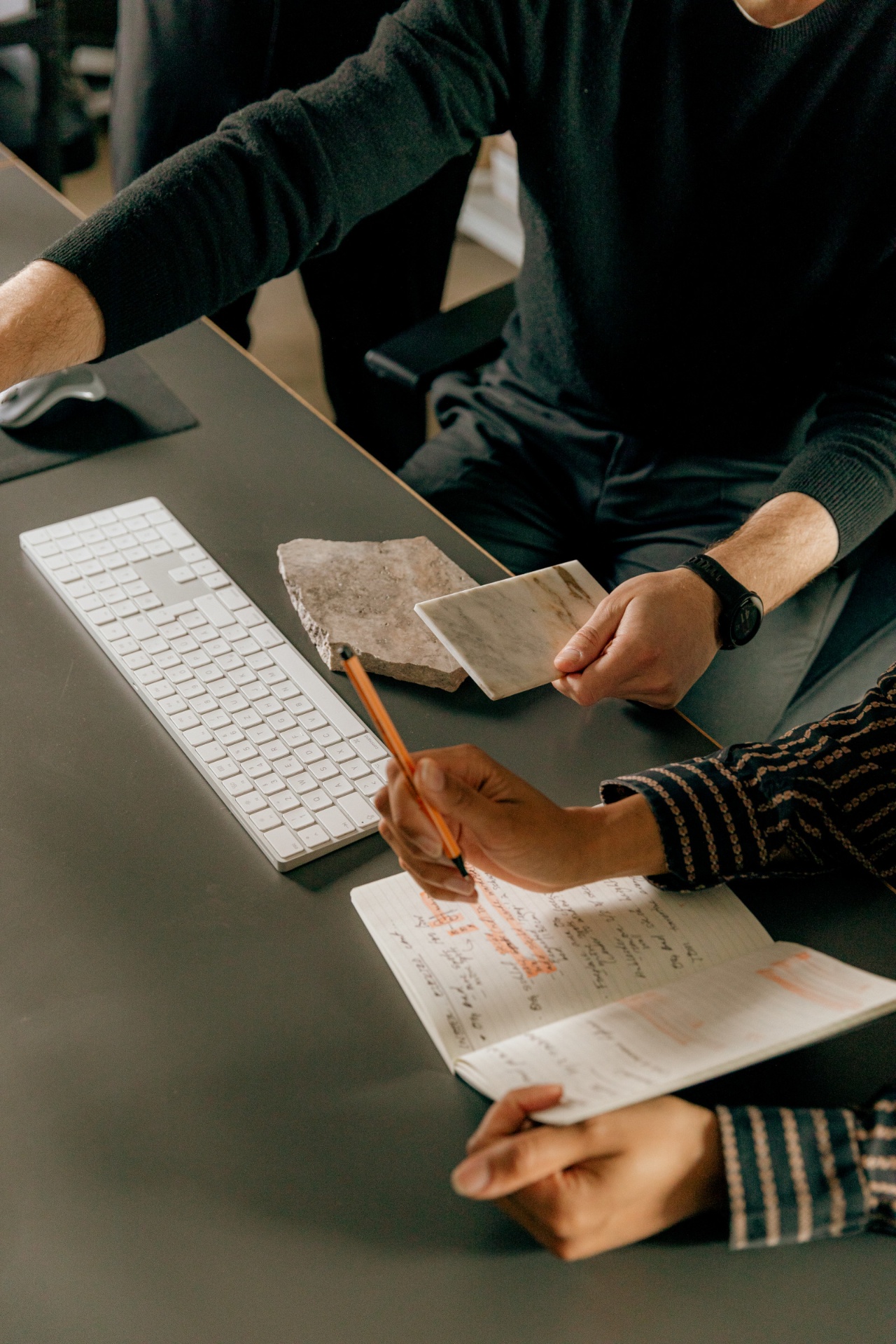 Notes and materials on the table